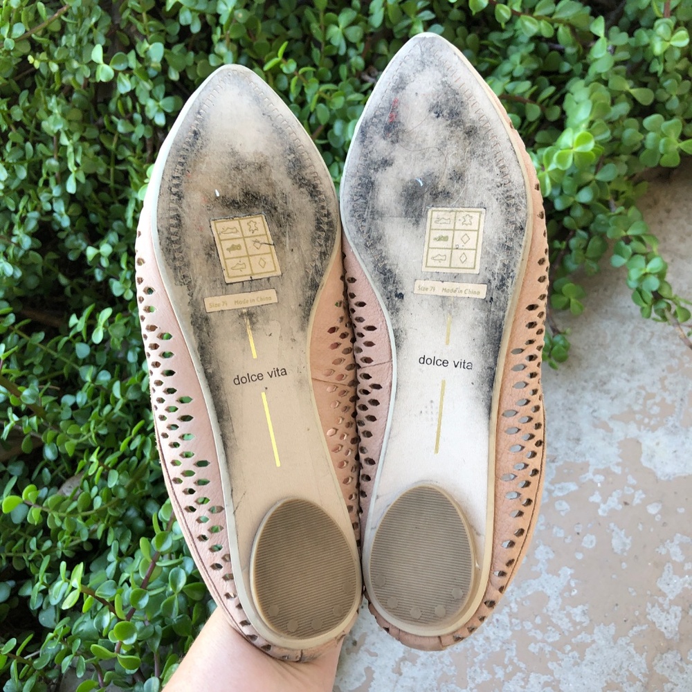 Dolce Vita Suede Leather Laser Cut Mules Flats - Picture 4 of 4